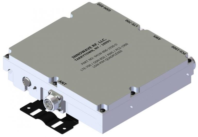 LTE-700 / GSM-850 / PCS-1900 / AWS Band Low-PIM Quadplexer | InnowaveRF